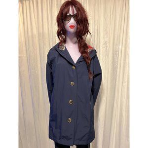 L.L. Bean Dark Blue Trench Coat with Gold Buttons